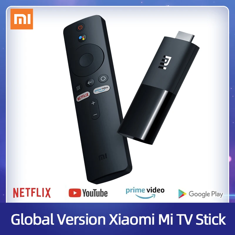 Глобальная версия Xiaomi Mi TV Stick Android 9.0 2K HDR Quad Core HDMI RAM 1GB ROM 8GB Bluetooth Wifi Netflix Google Assistant on.