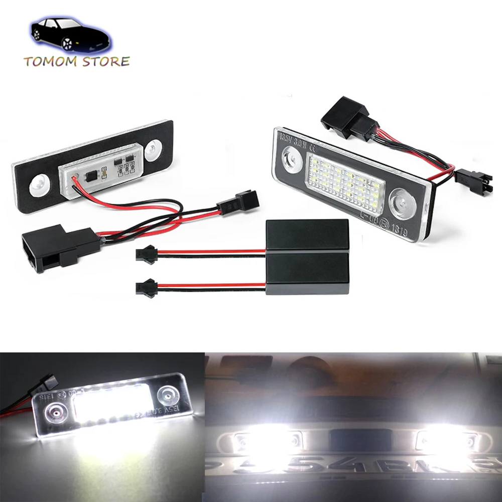 

18SMD White LED Canbus No Error Number License Plate Light For Skoda Octavia II 1Z 2008-2019 Rommester 5J 2006-2010 Facelift