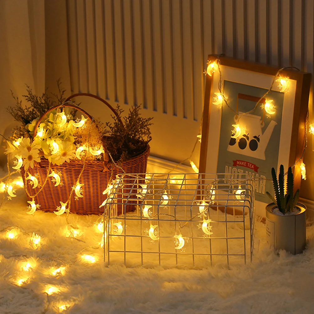 

ИД Мубарак, сказочные ленты для ламп, 1,5 м, 10 светодиодный, лунная звезда, Сказочная Гирлянда для Рамадана, праздничные и праздничные товары