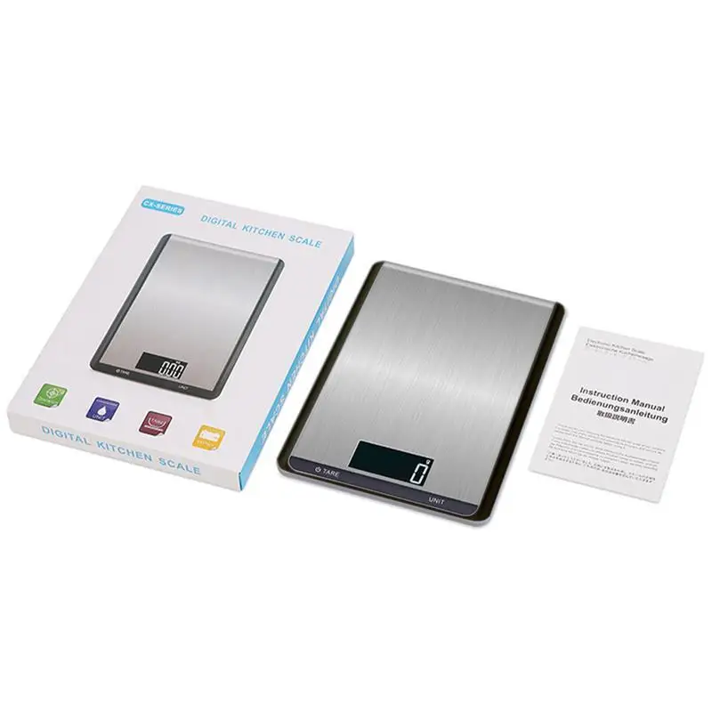

5/10kg 1g Digital Kitchen Food Scale Electronic Balance Stainless Steel Measuring Weight Tool LCD Electronic Gram Scale