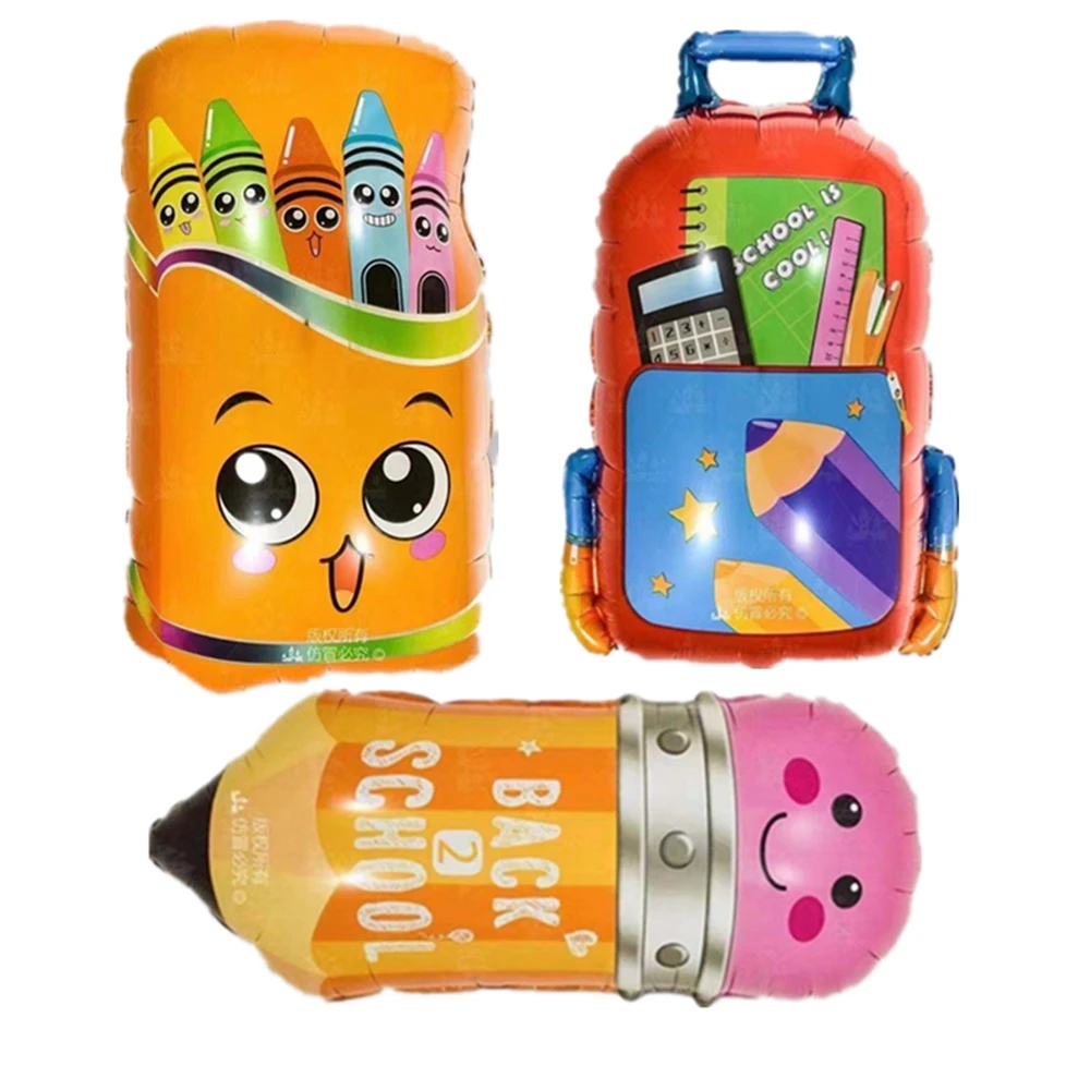 Новая цветная школьная крутая Фольга Воздушный шар школьный карандаш коробка