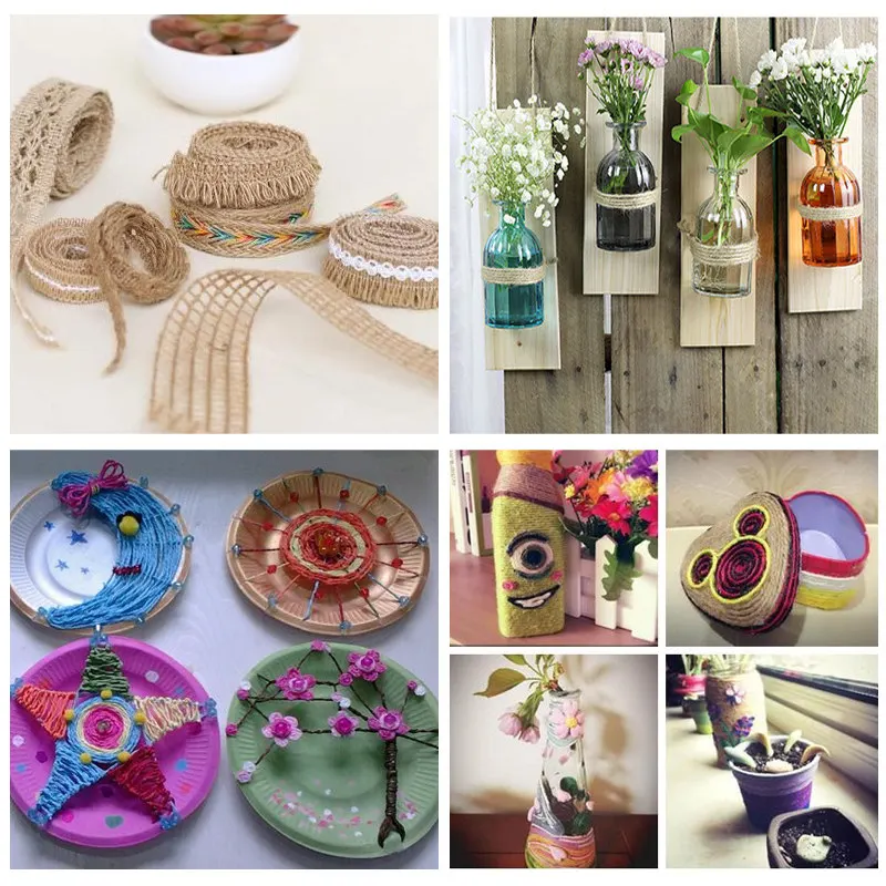 25 метров 2 мм красочная джутовая веревка из натурального джута сделай сам Ручная