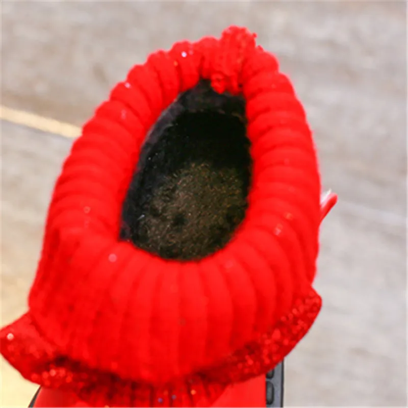 Сапоги для девочек ботильоны из искусственной кожи детская зимняя обувь малышей