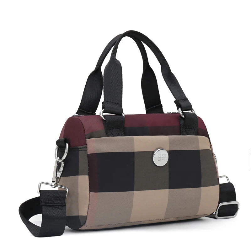 

Женская сумка через плечо, нейлоновая клетчатая дамская сумка-мессенджер, Маленькая женская сумка через плечо, высококачественная повседн...