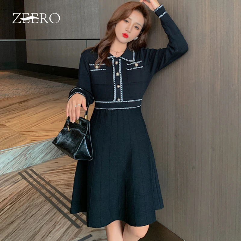 

Autumn Winter Female Plaid Vintage V-Neck Tassel Base Warm Knitted Dress Women Long Sleeve High Waist Slim A-Line Mini Dresses