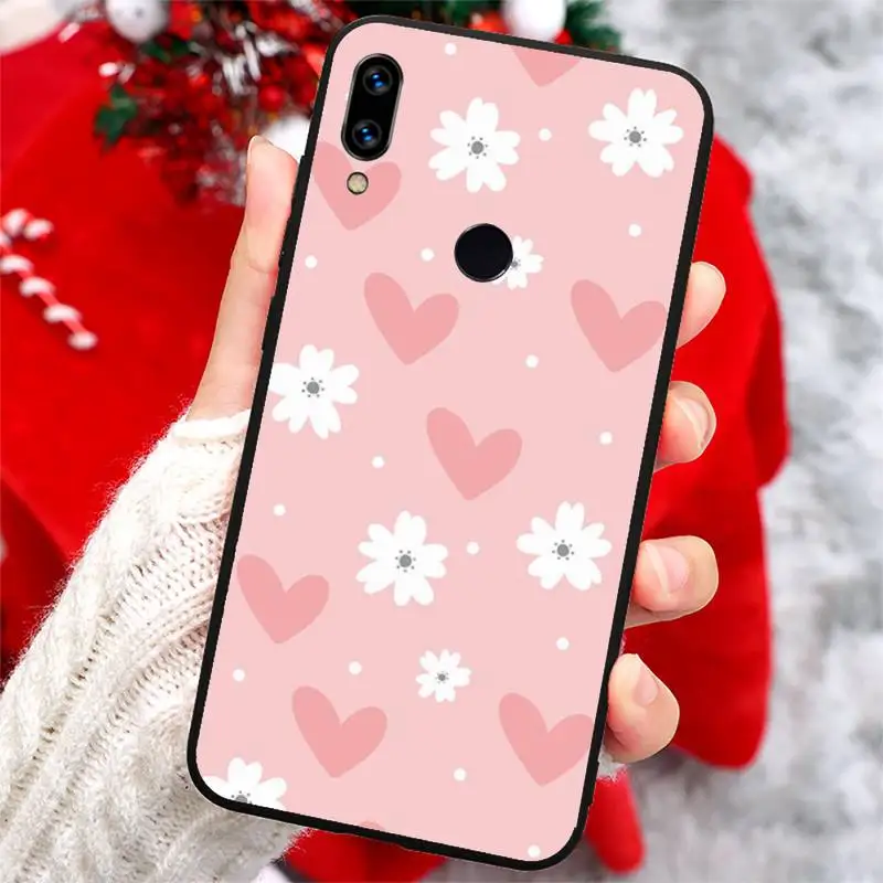 

pink Gold Rose Love heart bling Phone Case For Xiaomi Redmi note 7 8 9 t k30 max3 9 s 10 pro lite
