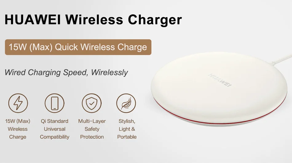 Huawei CP60 QI Max 15 Вт Быстрое беспроводное зарядное устройство для iphone Xs Max/XR/X/huawei Mate20 Pro/RS Galaxy S9 быстрое зарядное устройство