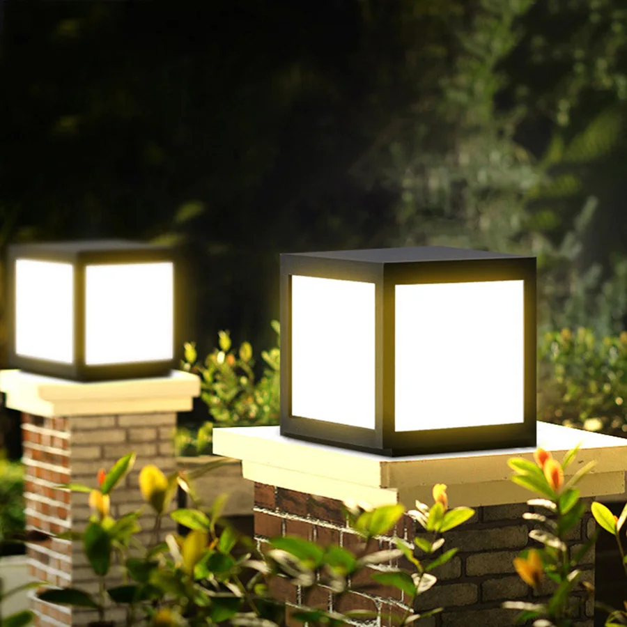 

BEIAIDI LED Solar Villa Fence Light Waterproof Garden Landscape Solar Column Bollard Light Cottage Gate Porch Garden Pillar Lamp