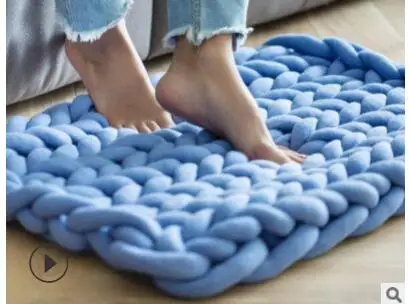 blue Хит, DIY мягкие, удобные для носки, массивное вязаное одеяло, ручная работа, большой размер, уплотненное одеяло с нитью, 200, коврик для дивана и пола, покрывало для кровати, игровое одеяло - Цвет: blue