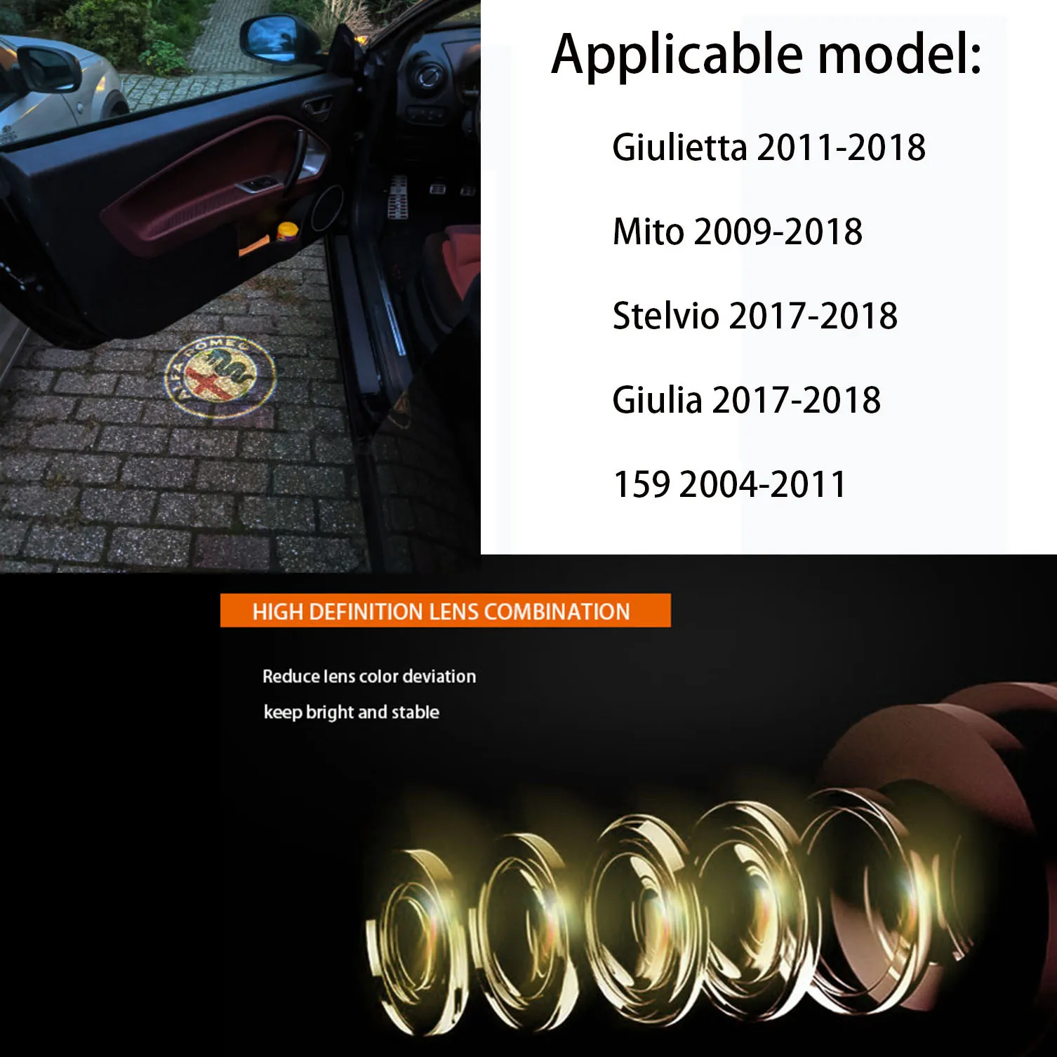 Для Alfa Romeo 159 led Voiture Porte Lumiere Bienvenue de logo для Джулия Giulietta Mito Stelv | Автомобили и