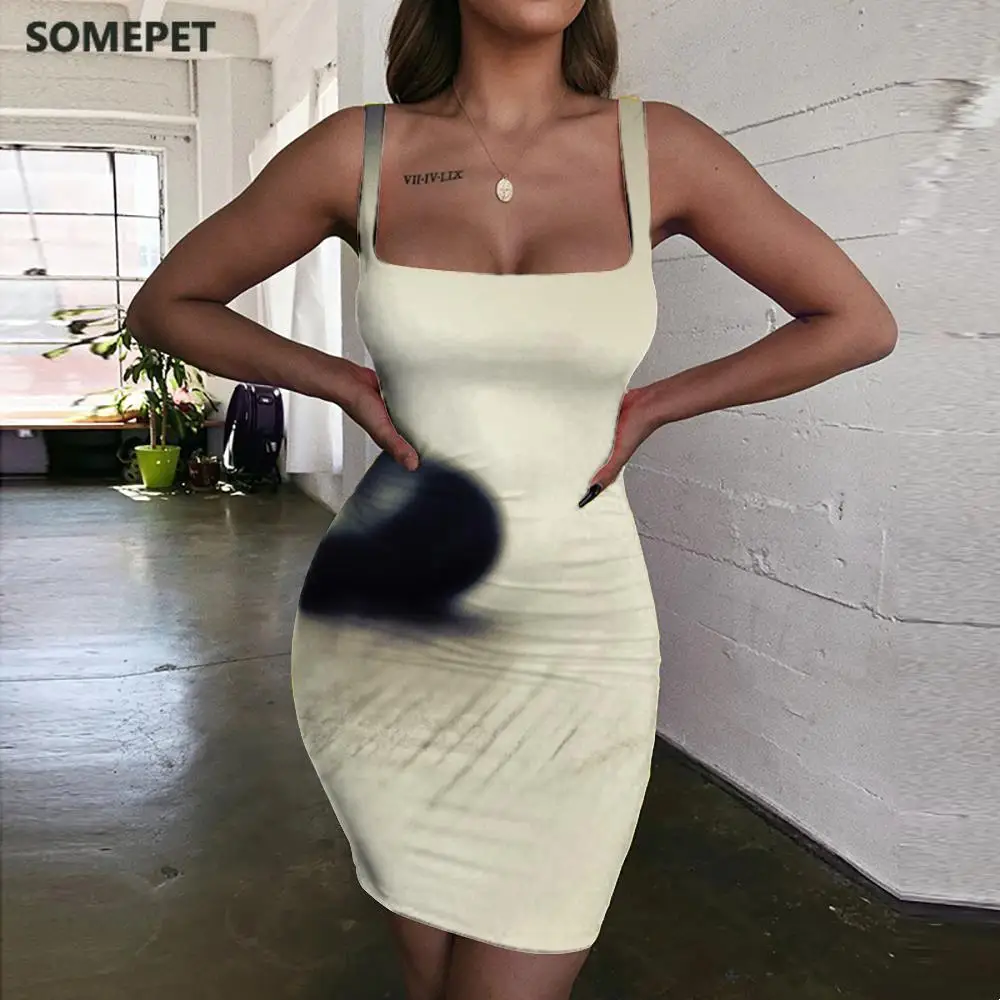 Платье в горошек черно-белом цвете без рукавов