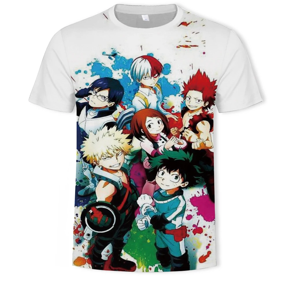 

My Hero Academia Summer Streetwear 3D Printing Comic T-Shirt Oversized T-Shirt O-Neck Short Sleeve Men's T-Shirt Teen Clothes