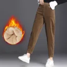 Брюки женские вельветовые Теплые, модная размера плюс уличная одежда из овечьей шерсти, однотонные бархатные теплые в полоску, в стиле Харадзюку