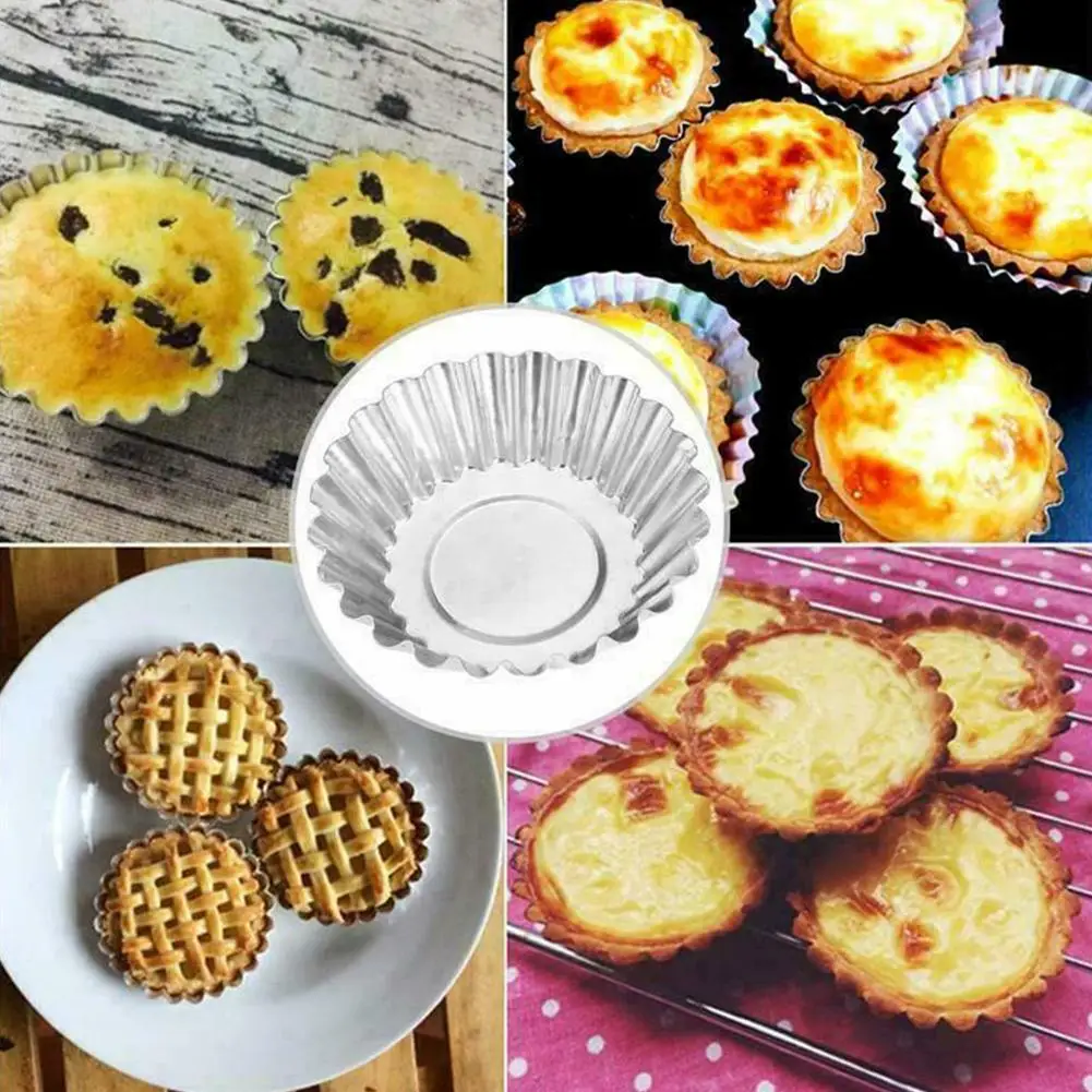 

1pc Aluminum Cupcake Egg Tart Mold Cookie Pudding Mould Liners Baking Makers Decoration Cupcake Pastry Mould Tools Tools Je B4Q0