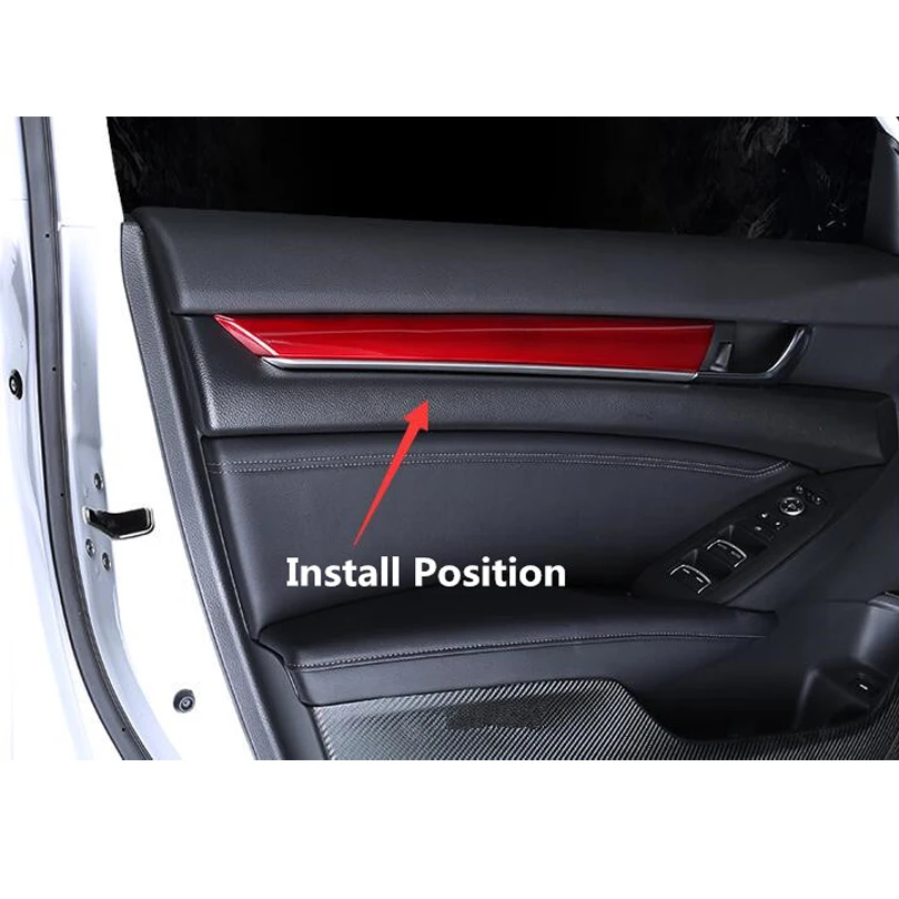 Car Door Interior Panel Decoration Strips Car Styling Stickers For Honda Accord 10th High Quality ABS Accessories 4Pcs/set