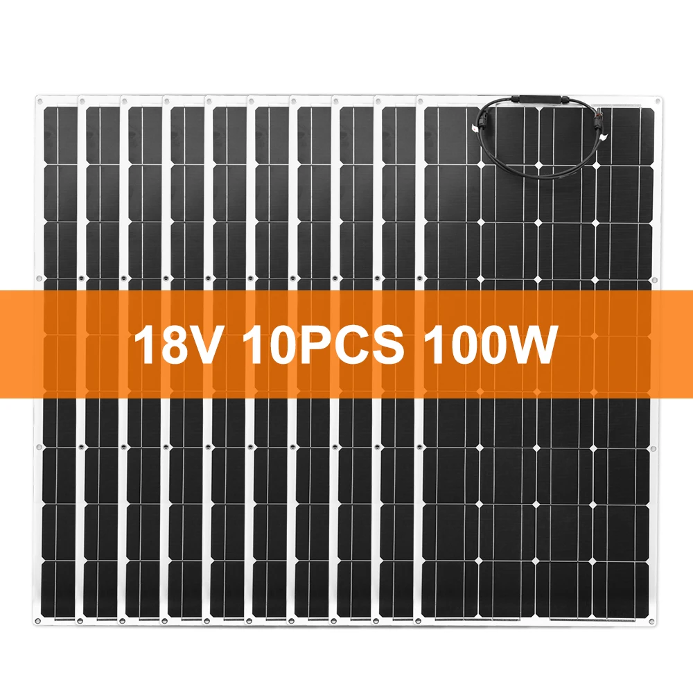 1000W solar panel Dokio 100 Вт Гибкая монокристаллическая солнечная панель комплект для дома и RV& лодки 500 Вт 1000 Вт Гибкая солнечная панель Прямая поставка из Китая - Цвет: 1000W solar panel
