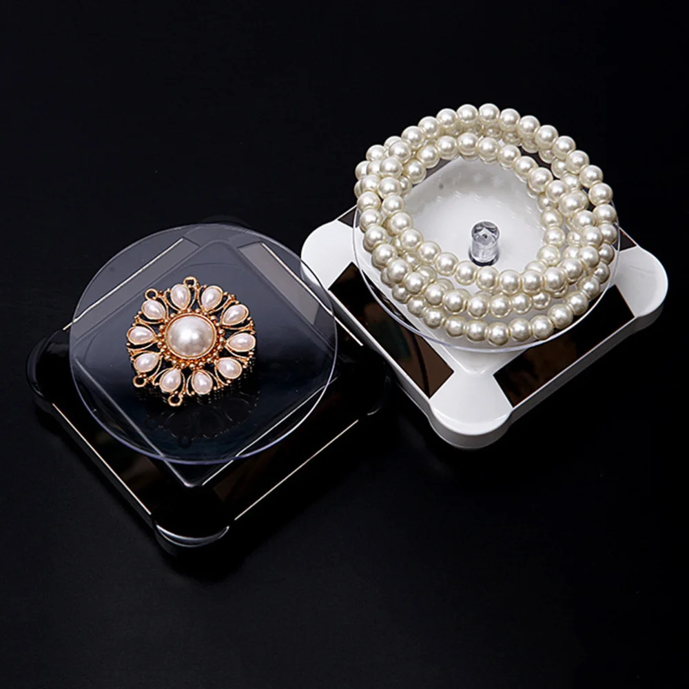 

Solar Energy Electric Rotating Display Stand Tray Jewelry Accessories Prop Stand Phone Display Stand Battery Included(Golden)