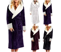 womens long bathrobe nightgown with belt for autumn and winter 7