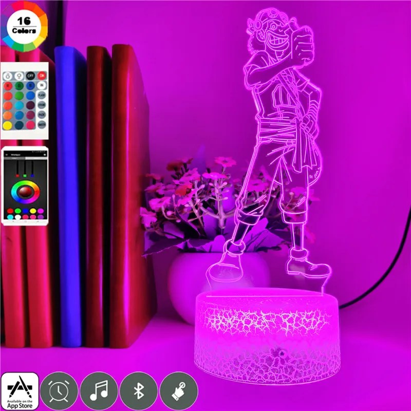 

3D Light Lamp for Kids Anime Figure One Piece Usopp LED Night Light for Children Touch Senor Decorative LED Desk Light Gifts