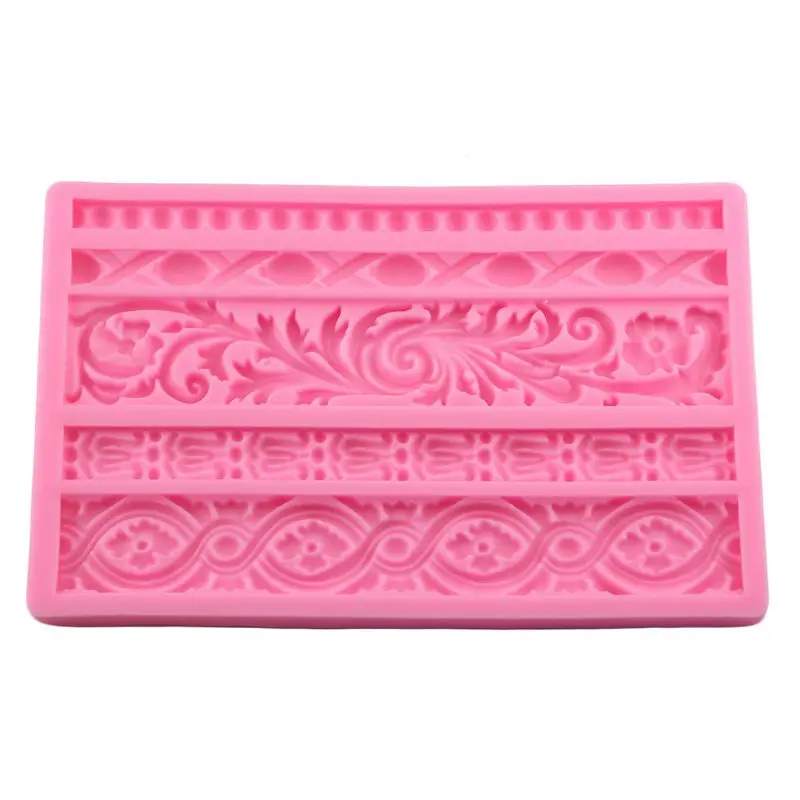 

Baroque Scroll Relief Cake Border Food Grade Silicone Mold Frame Fondant Cake Decorating Tools Candy Chocolate Gumpaste Mould