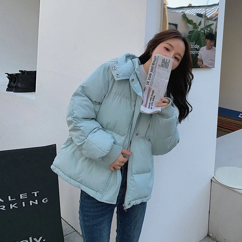 

New Down Cotton Jacket Red Bread Jacket Student Leisure Cotton Jacket 2020 High Quality Loose 's Short Net Women