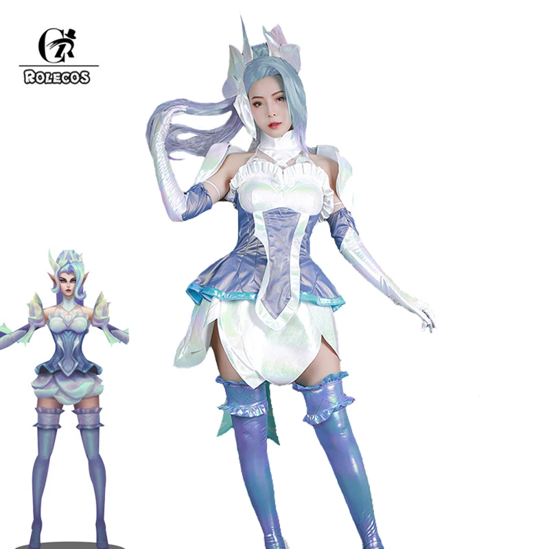 

Женский костюм для косплея ROLECOS Zyra, пикантный костюм для косплея с розой, юбкой и чулками