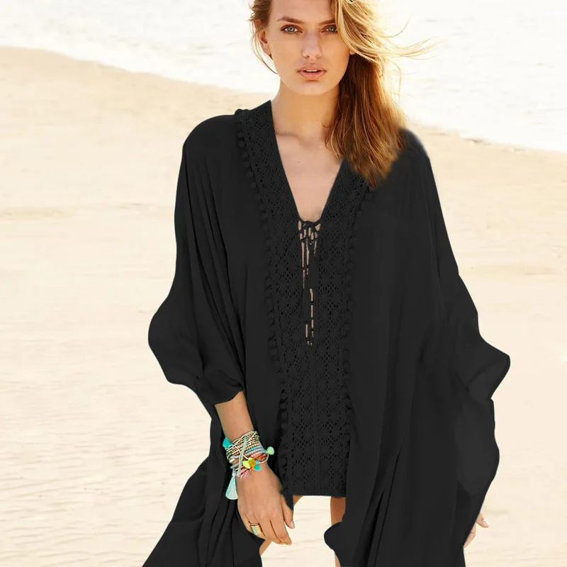 Женские летние платья 2018 свободные хлопковые Пляжная туника в богемном стиле с