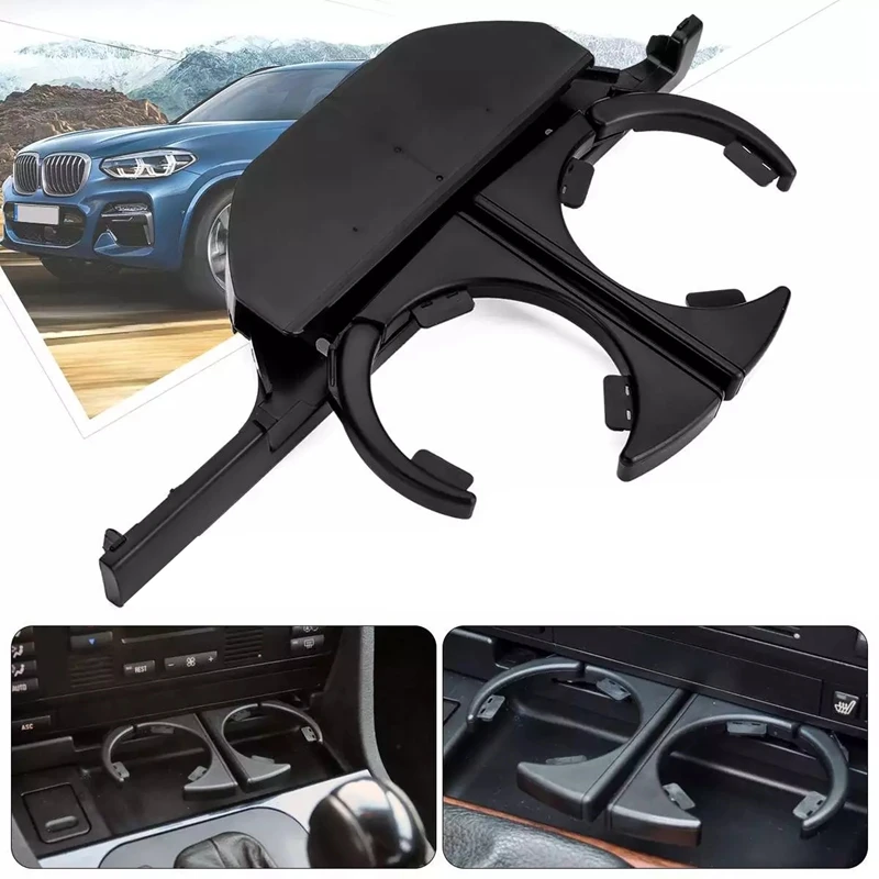 

51168190205+51168190206 Portable Retractable Car Drink Holder Cup Holder for -Bmw E39 1995-2006 (Left + Right)
