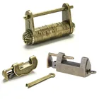 Металлический металлический сплав, китайский старинный античный бронзовый навесной замок с ключом, ретро комбинированный замок с паролем, шкатулка для украшений, навесной замок