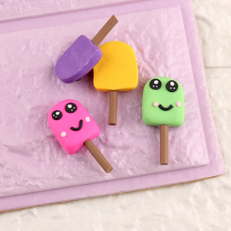 Каваи Полимерная глина мороженое Смола кабошон орнамент аксессуары с плоской