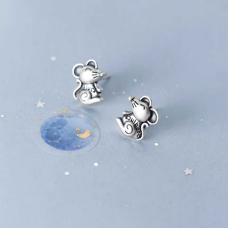 Trusta подлинные модные 925 пробы серебряные сладкие золотые удача милая мышь год