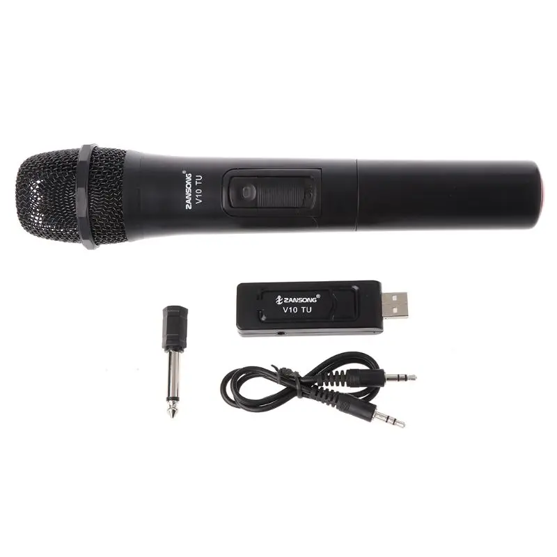 UHF USB 3 5 мм 6 35 Беспроводной микрофон Мегафоны ручной с приемником для караоке речи