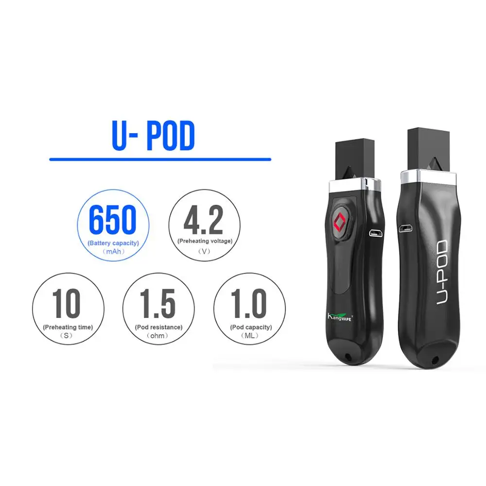 Volcanee U Pod Starter Kit 650 мАч встроенный аккумулятор 0 7 МЛ Основные характеристики