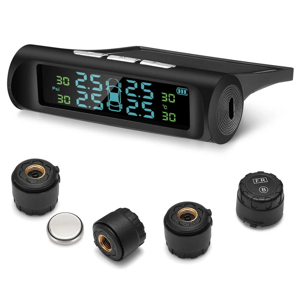 Zeepin C240 TPMS Солнечная USB зарядка автомобильная система мониторинга давления в