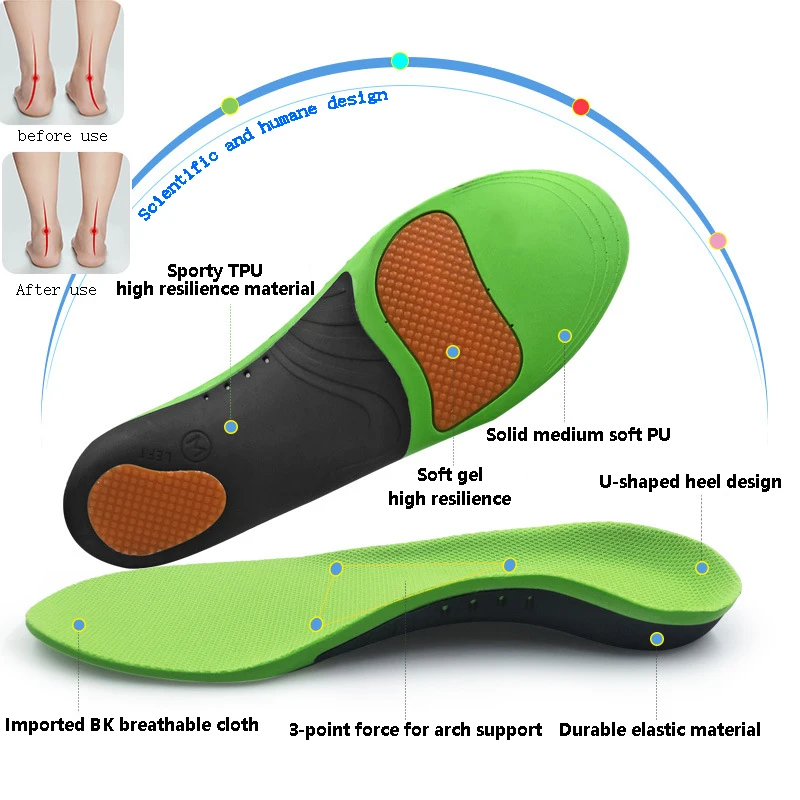 

Premium TPU Orthopedic Shoes Sole Insoles Or Feet Arch Foot Pads Men Women Children Correction Flat Foot OX Leg Corrected Insole
