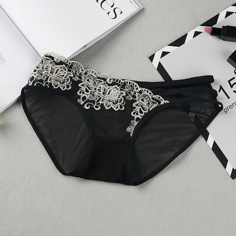 

's Underwear Hot Mesh Underwear Embroidered Women 's Buttock Lifting Breathable Sexy Transparent and Comfortable Women Panties