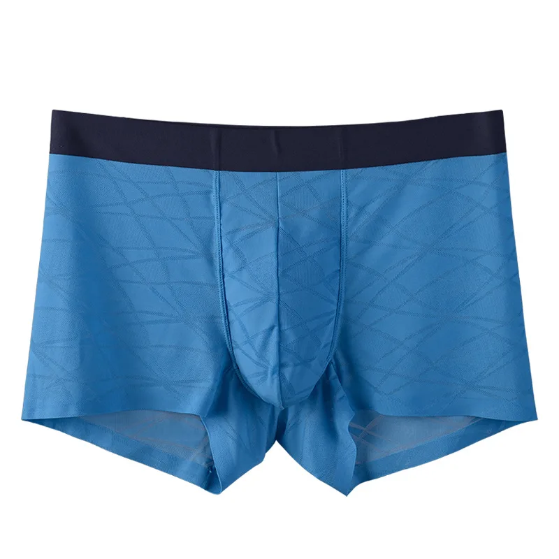 Ice Silk Seamless Jacquard Man Underwear Thin Traceless Mens Boxer Shorts Transparent U Convex Cuecas Boxers Calzoncillos | Мужская