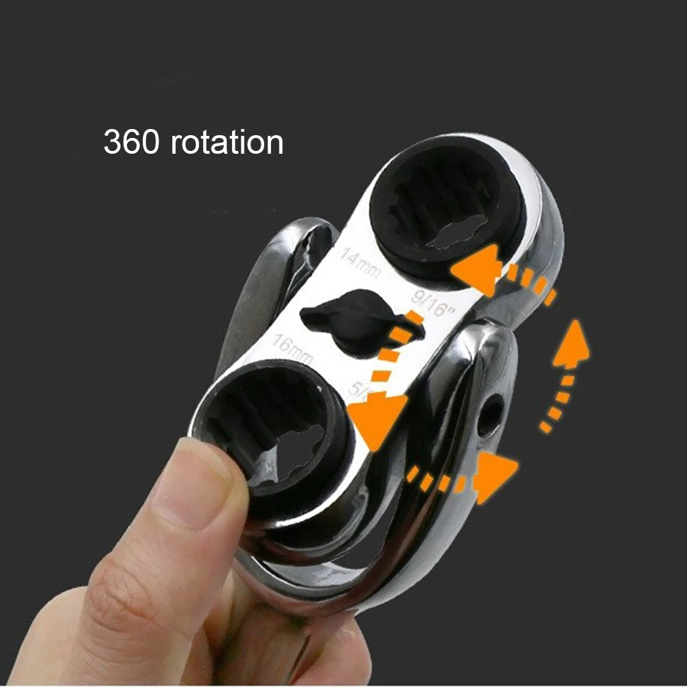 Многофункциональный Трещоточный подвижный гаечный ключ с двойной головкой