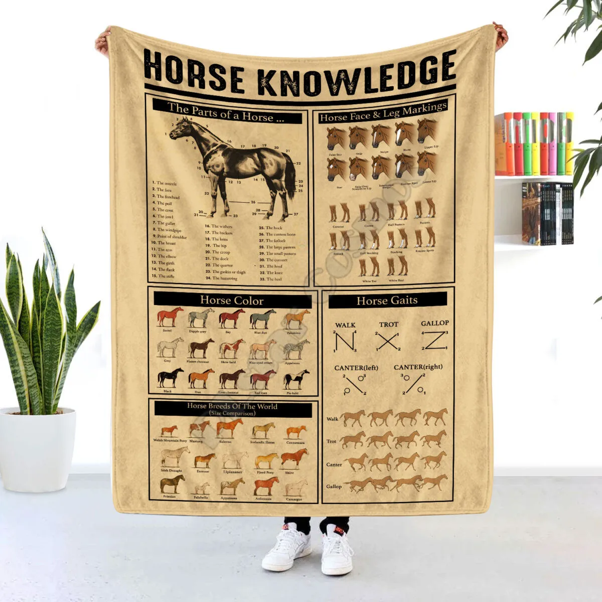 

Horse Care Knowledge Blanket printed fleece blanket Beds Hiking Picnic Thick Quilt Fashionable Bedspread Sherpa Throw Blanket 02