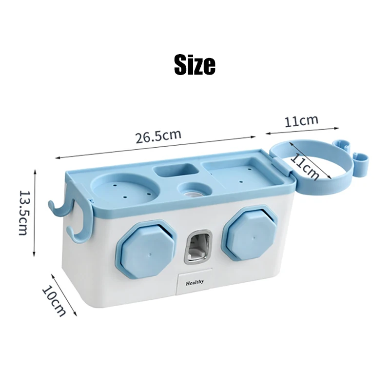 

Multifunctional Toothbrush Holder With Hook, Wall-mounted Bathroom Holder, Automatic Toothpaste Dispenser, Bathroom Accessories