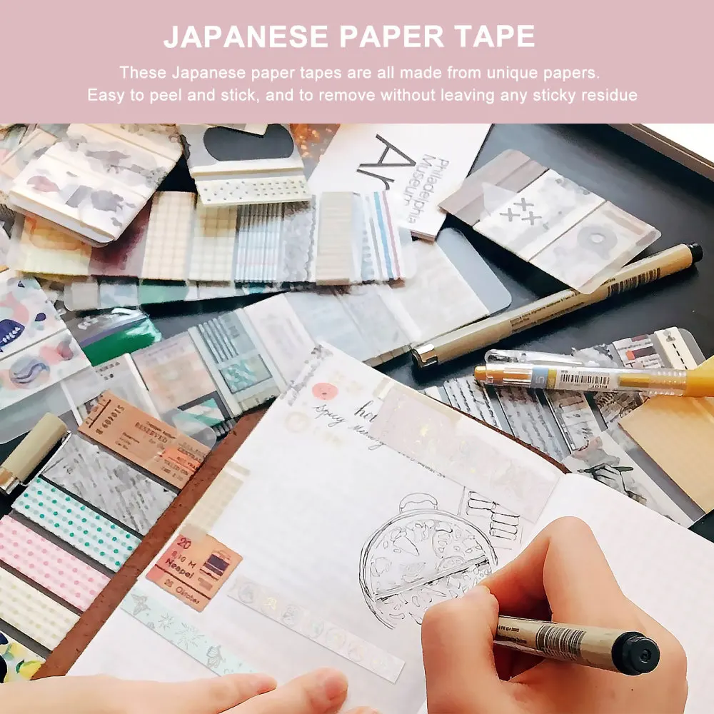 

1 Set/5 Rolls DIY Tapes Japanese Paper Printed Decorative Adhesive Tapes