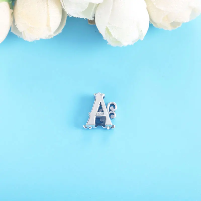 

Moonmory 925 Sterling Silver Stereoscopic Letter A Beads Personality Charms For Jewelry Making Fit Brand Bracelet Christmas Gift