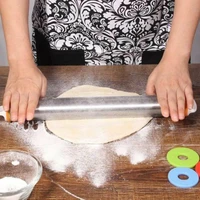adjustable stainless steel rolling pin with dough mat roller with 4 removable adjustable thickness rings dough