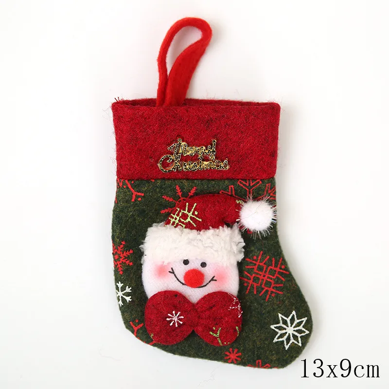 style 6-20-snowman Подарочный Рождественский чулок сумки год Детские Рождественские украшения для подарков для дома с утолщённой меховой опушкой, хороший декор натальное дерево украшения Noel "сделай сам" - Цвет: style 6-20-snowman