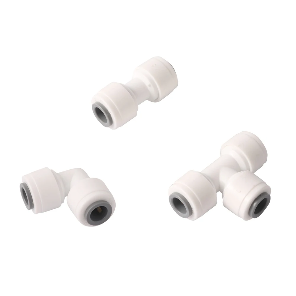 1/4 inch sliding lock garden water connector tee elbow straight type optional PE pipe joint irrigation purifier quick joint10pcs