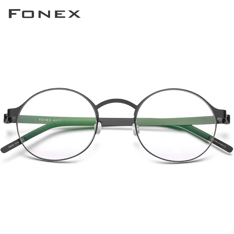 FONEX Мужские и женские винтажные очки оправа для очков ручной работы круглые