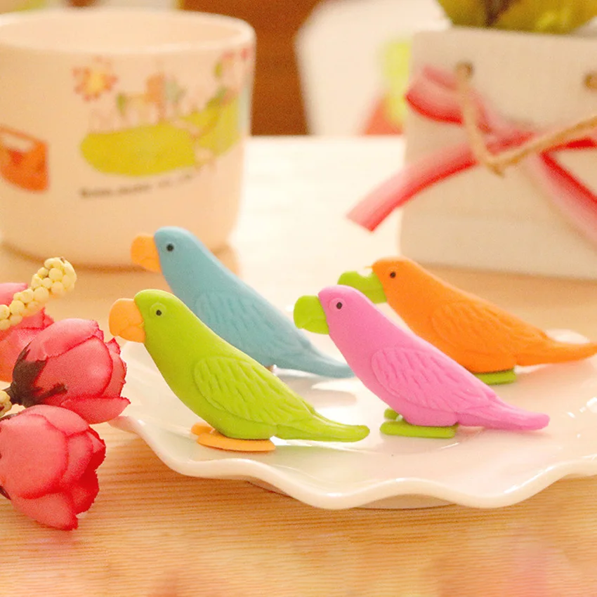 1 шт. Ластики карандаш креативный мультяшный ластик в виде попугая милые мини