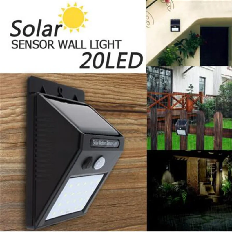 Солнечный Мощность открытый светильник 4 шт. 100LED крыльцо Светильник с датчик