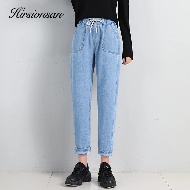 

Прямые женские джинсы Hirsionsan, модель 2020 года, уличная одежда в стиле Харадзюку на шнуровке, повседневные джинсовые брюки размера плюс, женски...