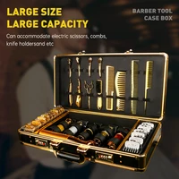 salon barbershop accessories storage case tool box aluminum barber tools suitcase with password lock portable storage suitcase